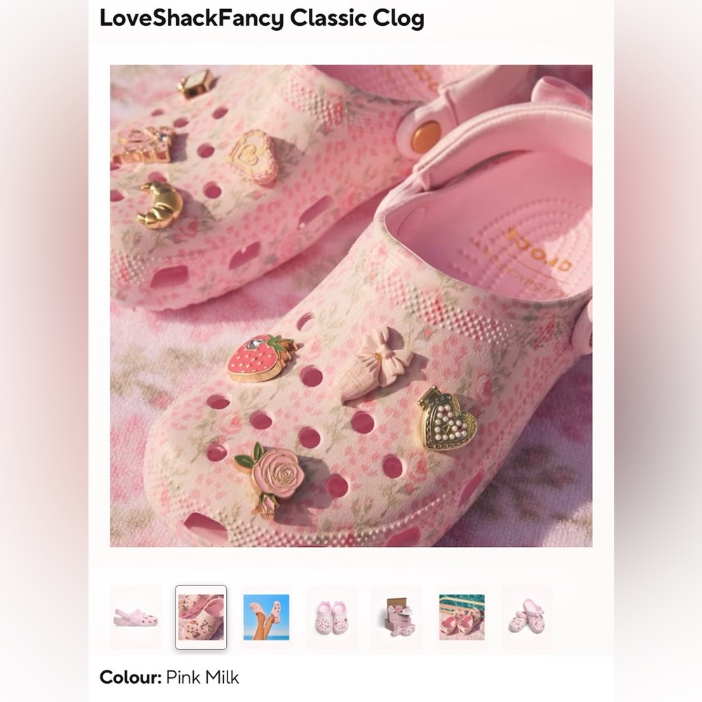 LoveShackFancy Crocs with Charms W9